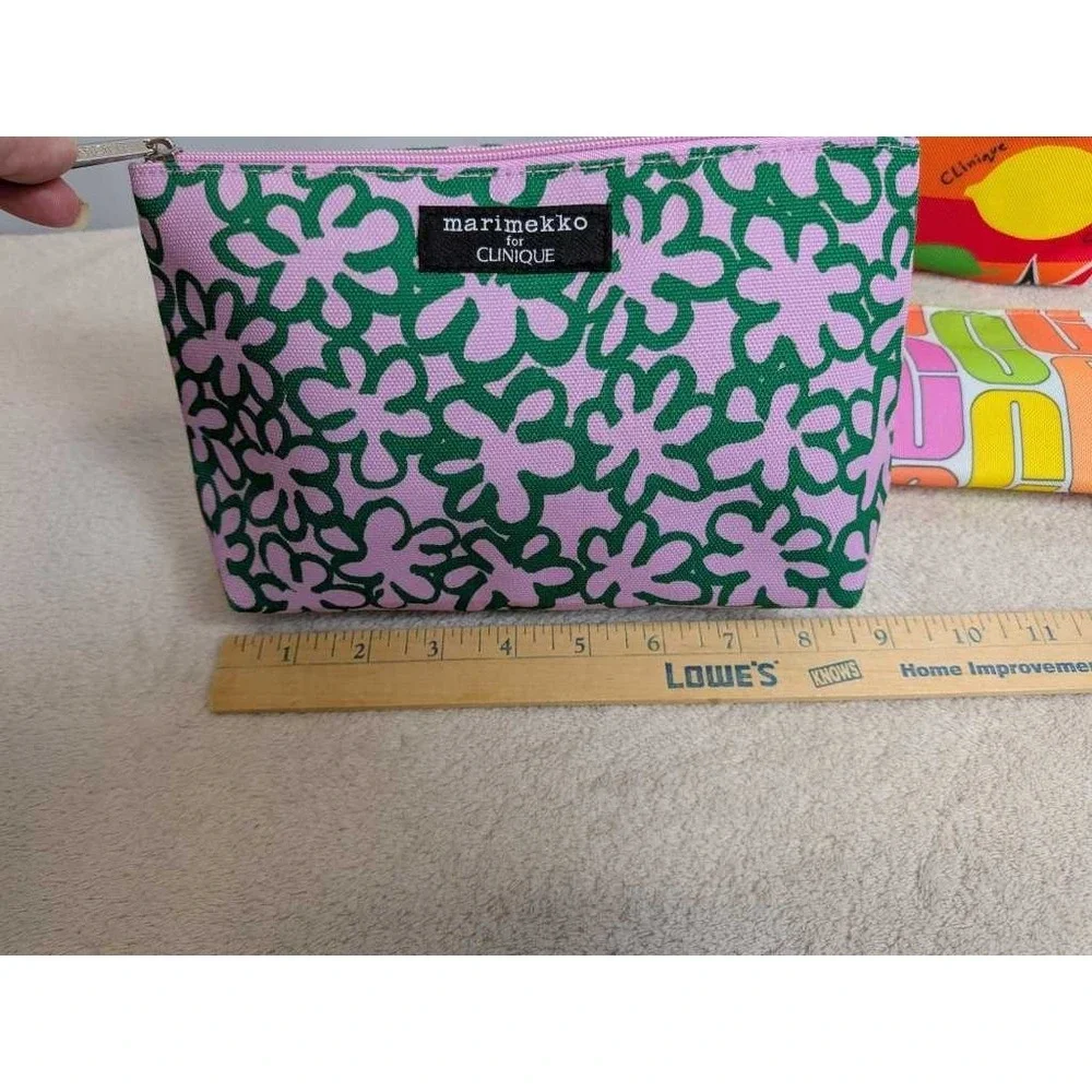 Lot 4 Clinique‎  Makeup Bags Pouches Pink Floral Fruit Groovy Marimekko Donald